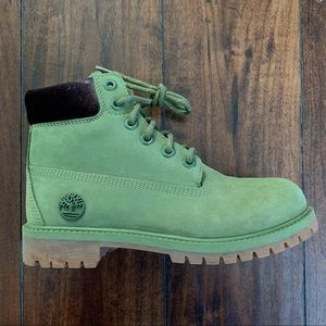 Timberland Boots Green Cute Army Vintage Style Boys 4Y Unisex Winter